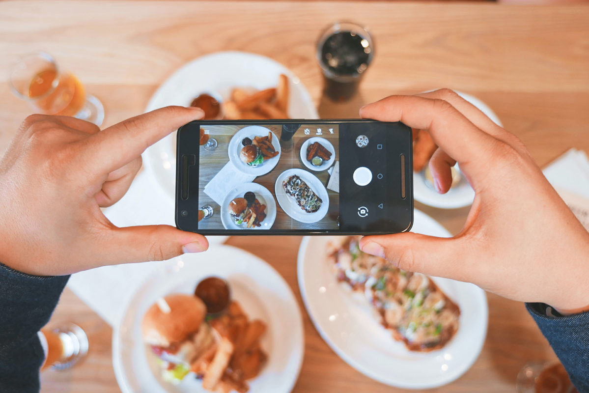 taking a photo of food